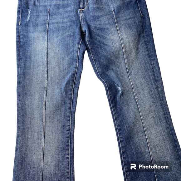 DL1961 Lara Instasculpt Jeans Crop Flare In Davidson Frayed Hem Womens Sz 26 - Picture 5 of 13